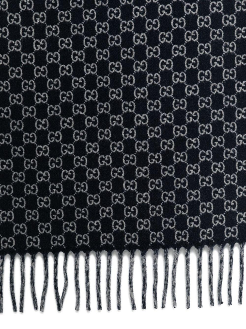 gg-monogram fringed-detail scarf 852038 4GAKX4063 GUCCI 