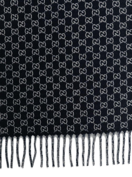 gg-monogram fringed-detail scarf 852038 4GAKX4063 GUCCI 