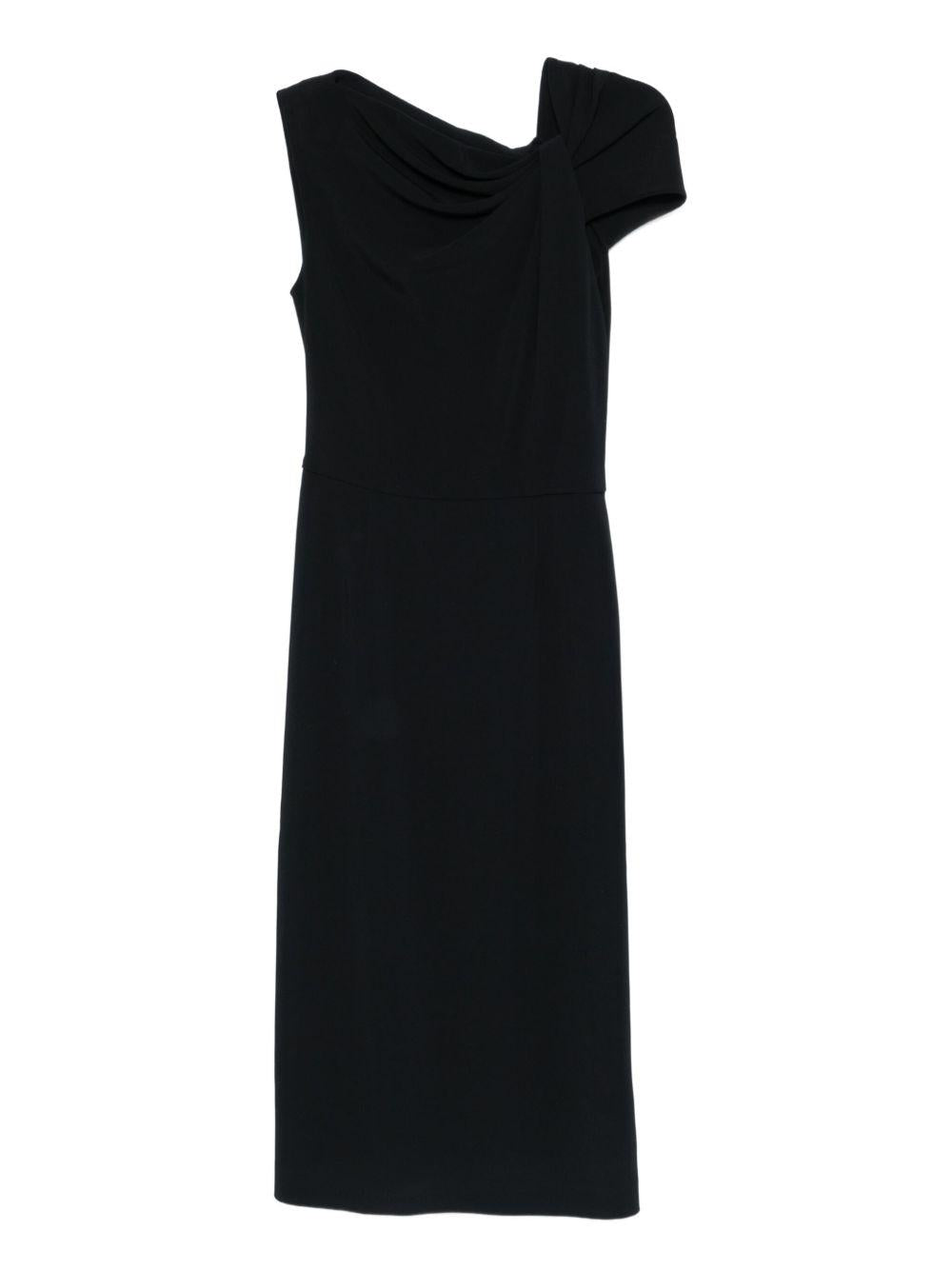 draped-detail one-shoulder midi dress BW22MV164K001 001 GIVENCHY 