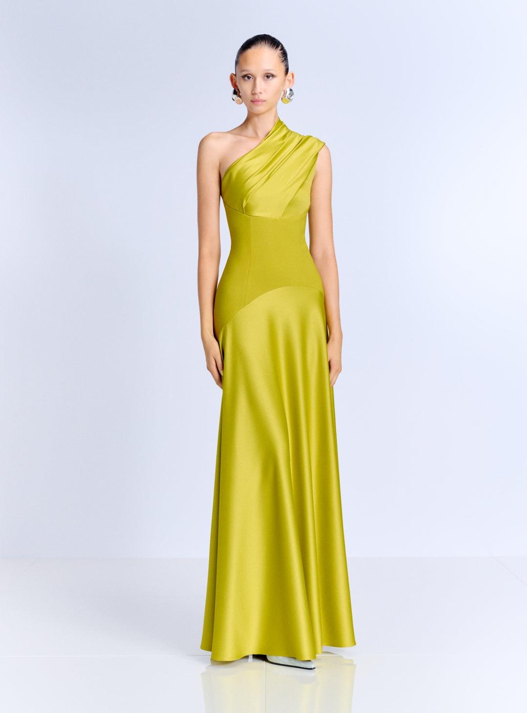 Gabriela Maxi Dres OS48013 CHARTREUSE #318 SOLACE LONDON 