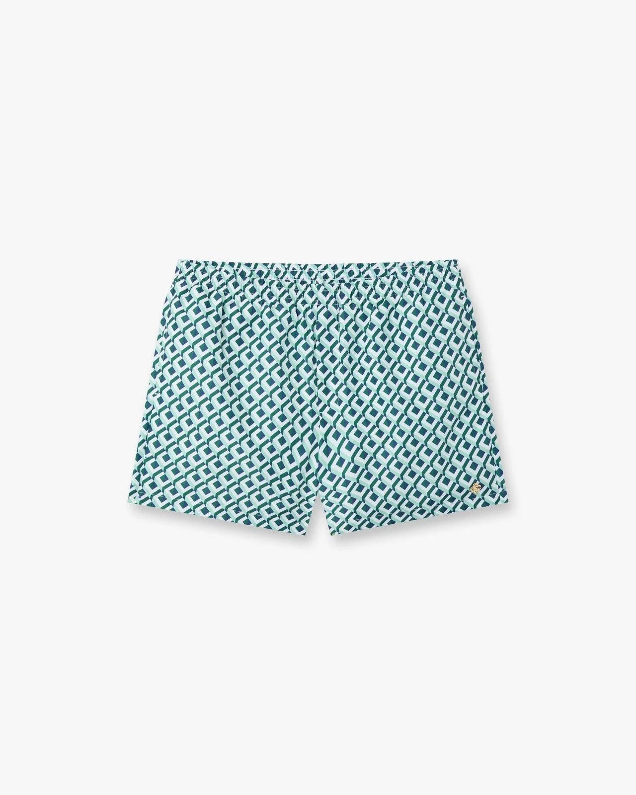 Green Cubist Monogram Printed Swim Shorts M-PF26-TR-032-02  CASABLANCA 