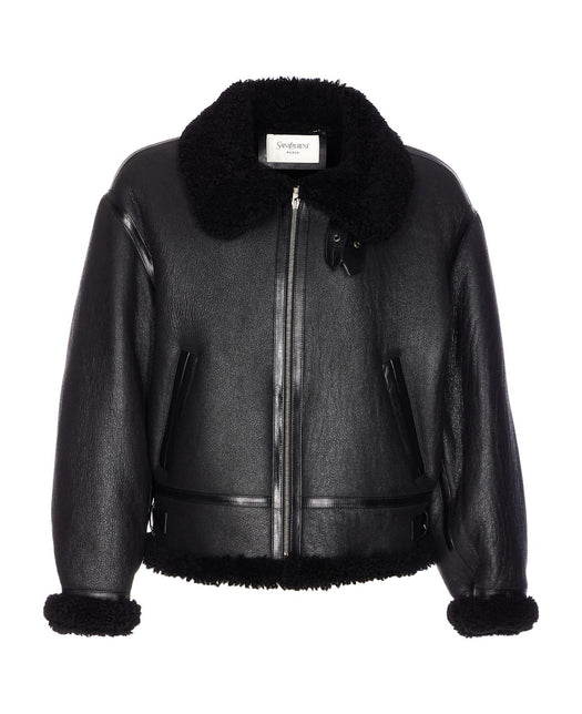 Leather Bomber Jacket<BR/> 837363 YCOW21010 SAINT LAURENT 
