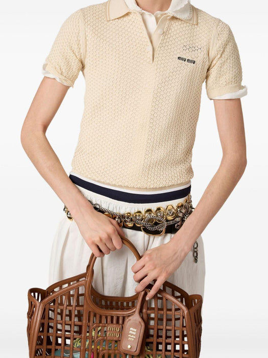 cotton polo shirt MMLB28 S OOO 17NLF0018 MIU MIU 
