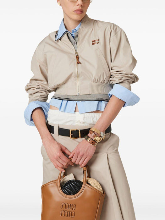 Panama cropped bomber jacket ML1050 S OOO 12NSF0A08 MIU MIU 