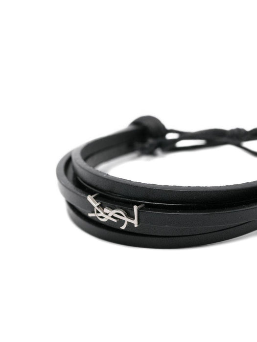 Cassandre multi-strand leather bracelet<BR/><BR/> 820441 AAEKE1000 SAINT LAURENT 