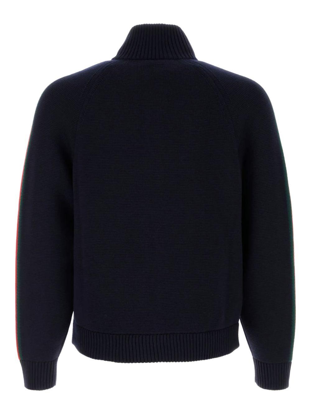 Web-detail zip-up cardigan 851725 XKFBD4795 GUCCI 