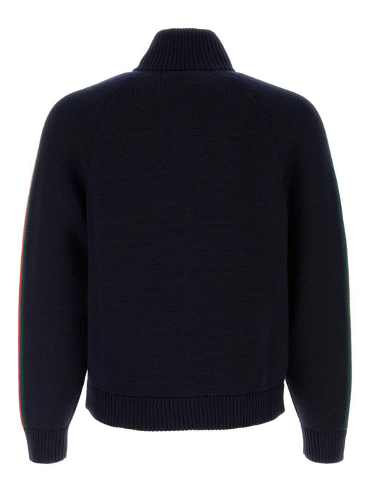 Web-detail zip-up cardigan 851725 XKFBD4795 GUCCI 