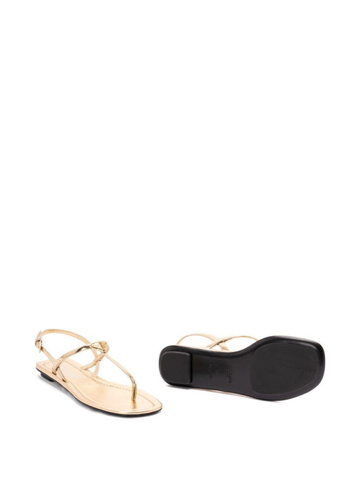 Prada Silver Calf Leather Bos Taurus Flat Sandals 1Y395O F 005 3AU1F0522 PRADA 