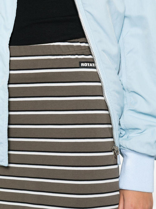 striped logo-patch midi fitted skirt 1154742476 2476 ROTATE 