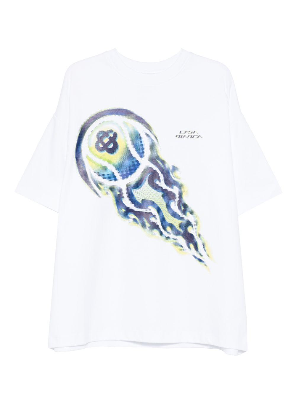 flaming tennis ball tee T-shirt M-SP26-JTS-064-01 FLAMING TENNIS BALL CASABLANCA 