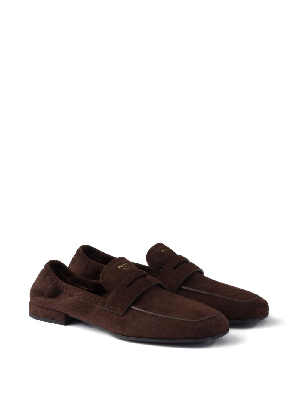 logo-print suede loafers 1D051O F 010 008F0003 PRADA 
