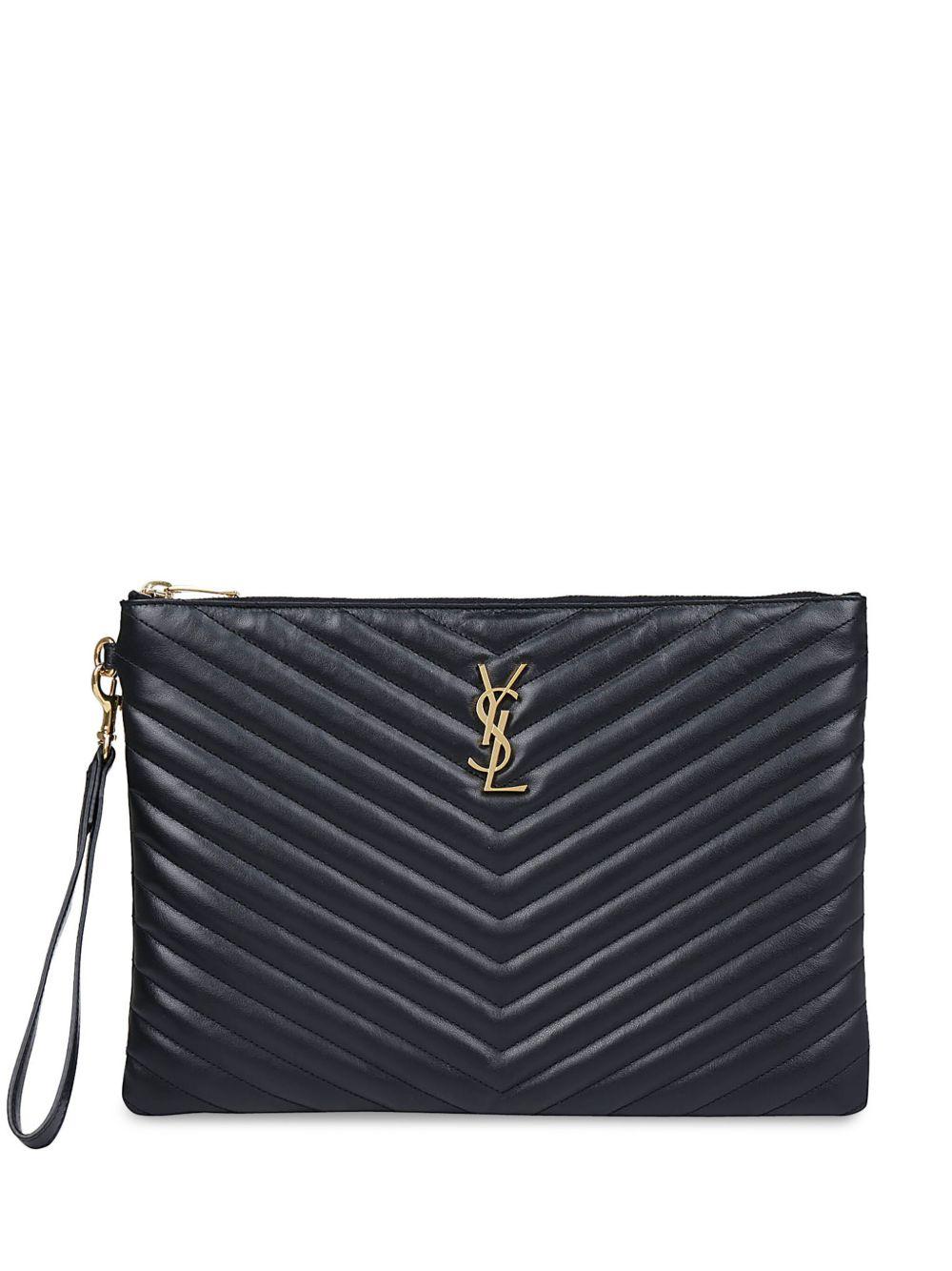 quilted monogram clutch bag<BR/><BR/><BR/> 559193 CWU011000 SAINT LAURENT 
