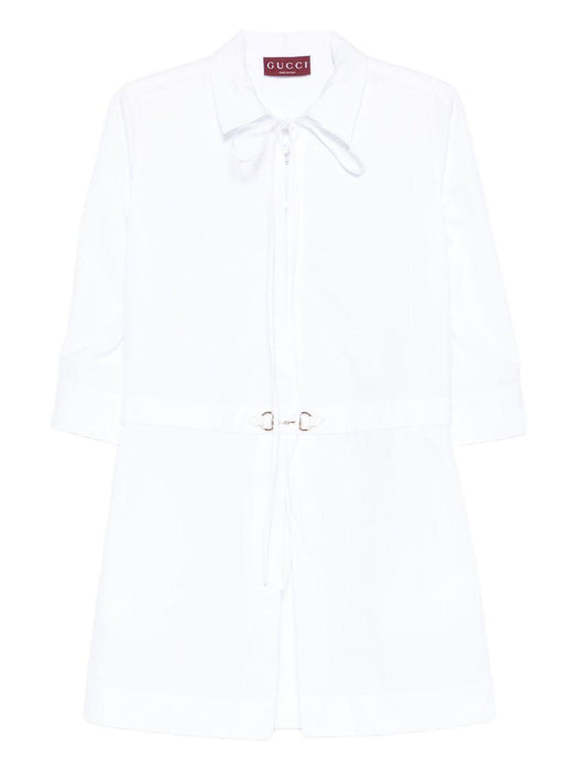 Horsebit-detail poplin dress 832066 Z8B119000 GUCCI 