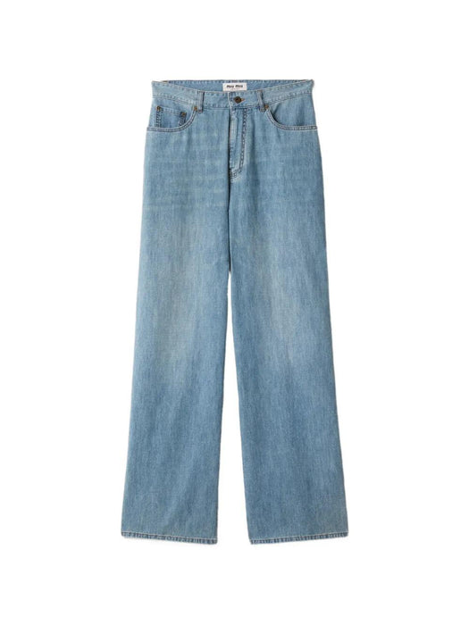 Logo-embroidered wide-leg Jeans GWP394 S 232 193KF0013 MIU MIU 