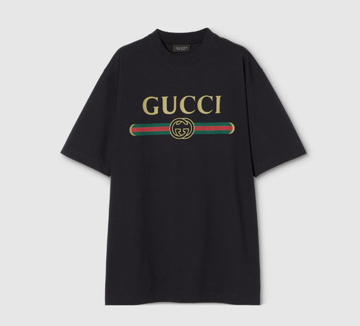 Cotton jersey and silk T-shirt with print 865015 XJHUF1152 GUCCI 