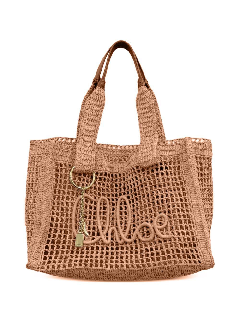 Summer Banana east-west tote bag in raffia<BR/> 26US904P08 24M CHLOÉ 