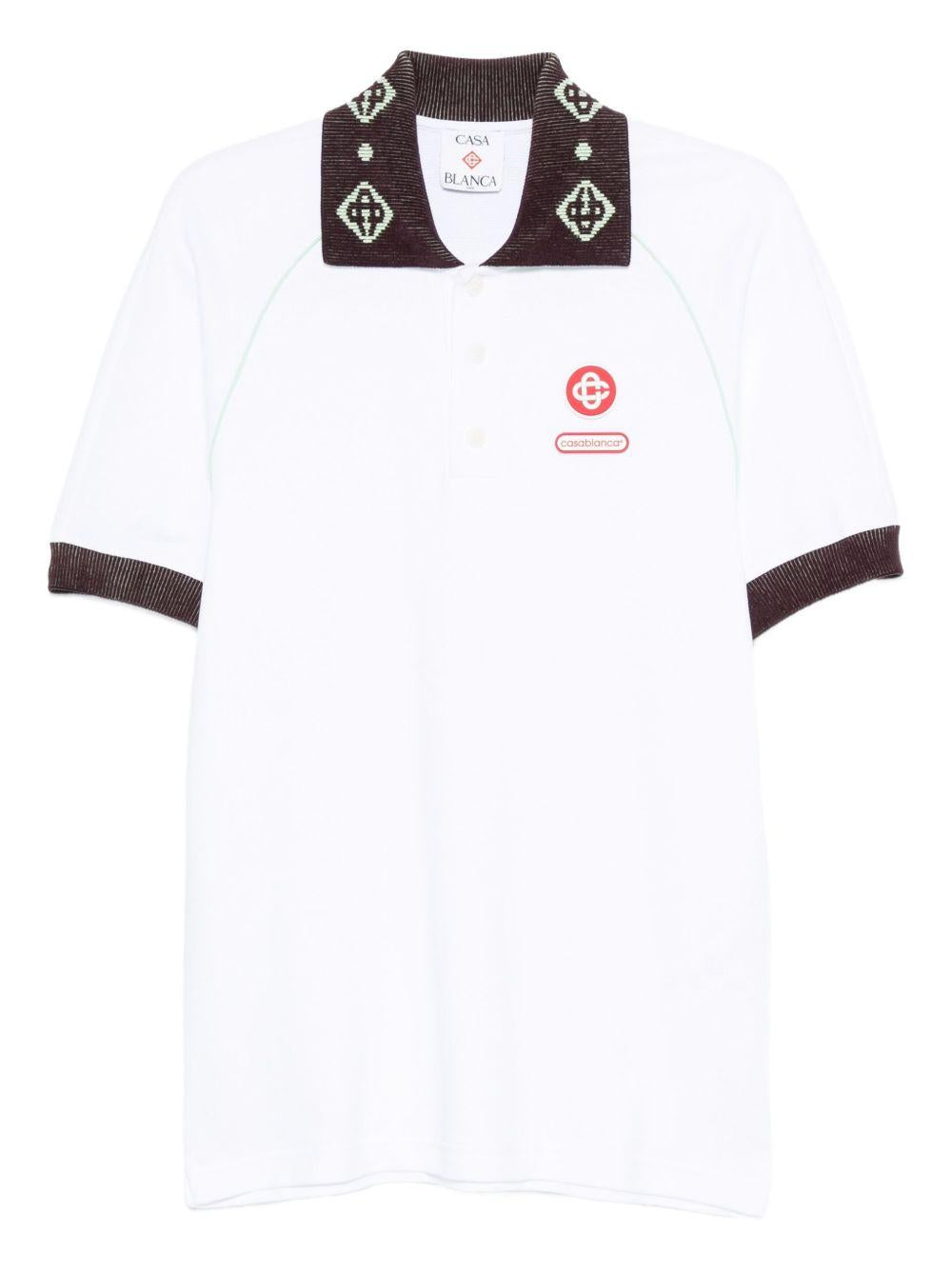 logo-patch polo shirt M-AW25-JTP-435-01 BRIGHT WHITE CASABLANCA 