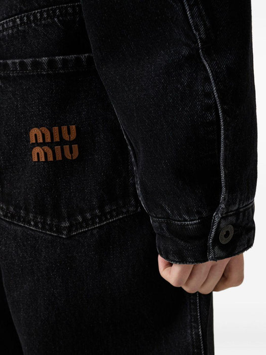 logo-patch denim jacket GWB158 S 231 17OLF0002 MIU MIU 