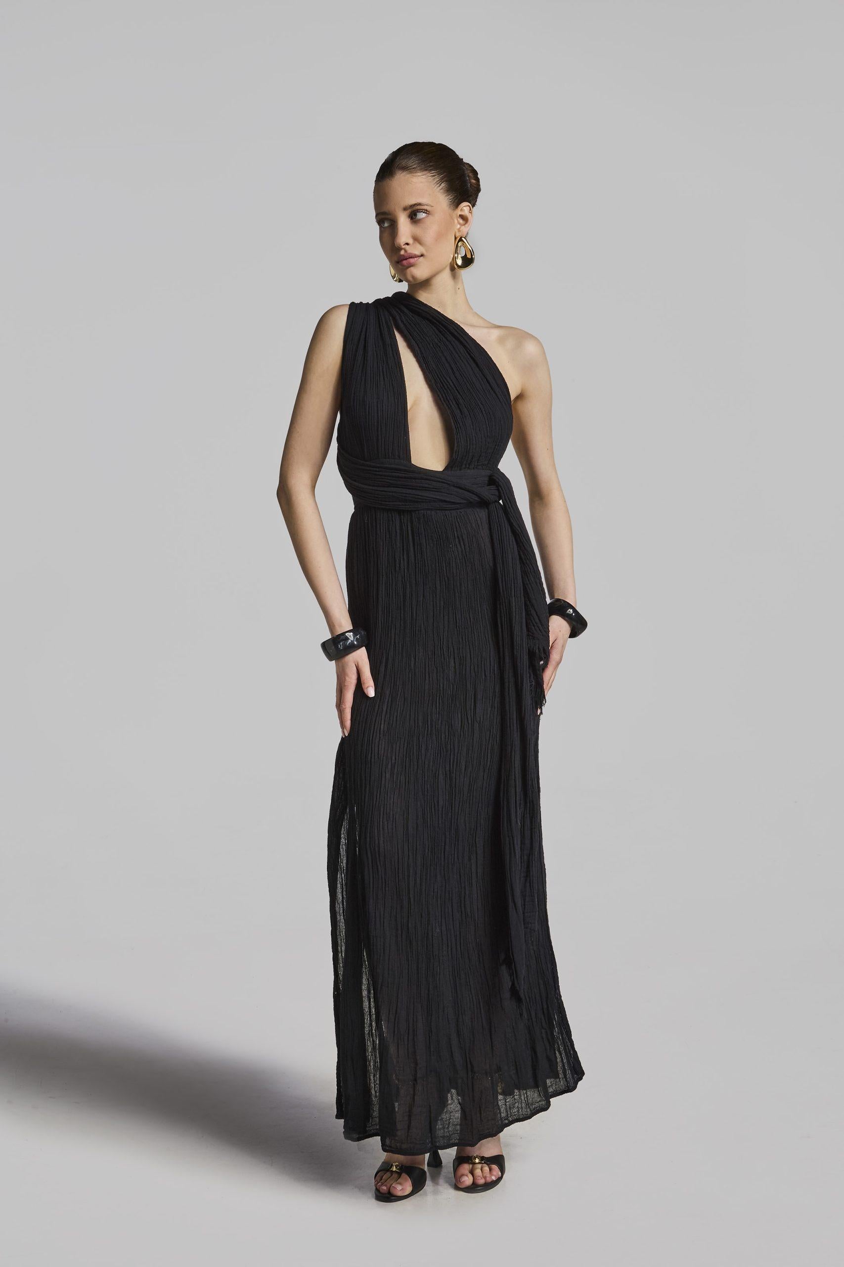 CHIMERA MAXI DRESS 238012 BLACK D'ARTEMIDE 