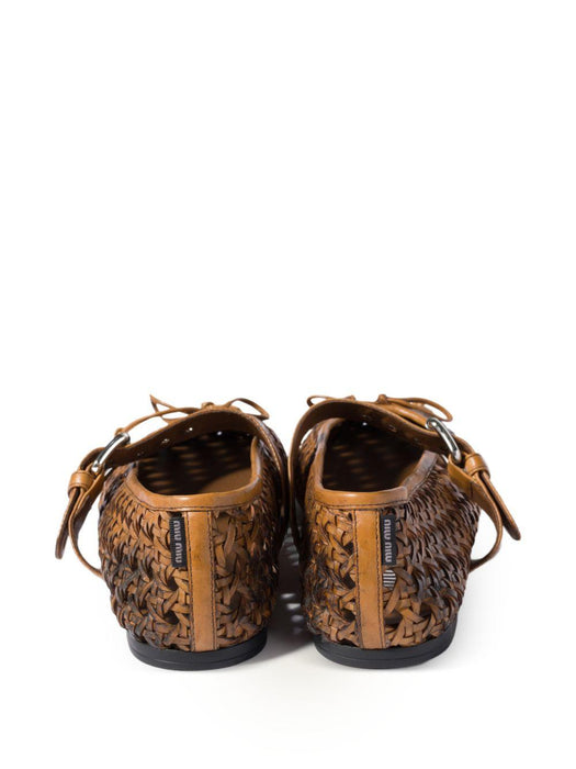 Woven leather ballerinas 5F684E F 005 3ZN7F0046 MIU MIU 