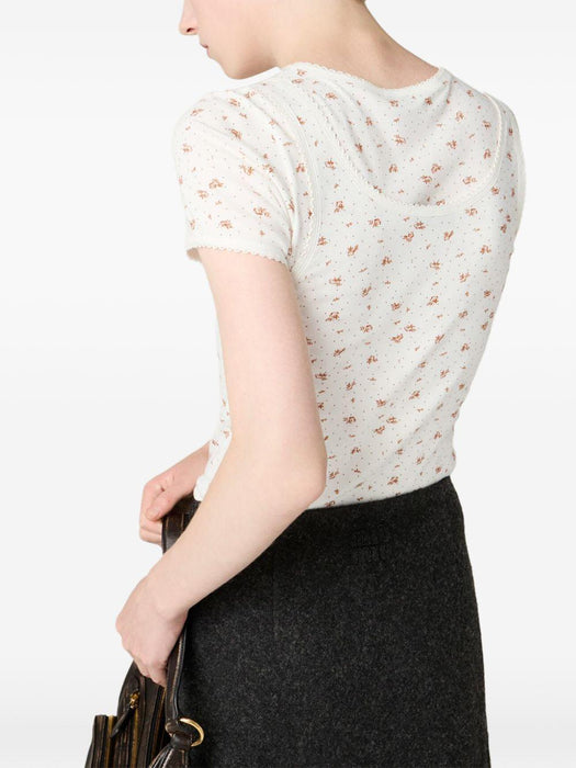 floral-pattern logo-label tank top MJT727 S OOO 18ZUF0O7V MIU MIU 