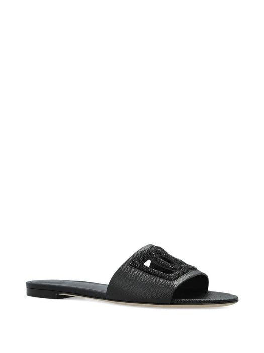 logo-lettering flat sandals<BR/><BR/> CQ0666 A02178B956 DOLCE & GABBANA 