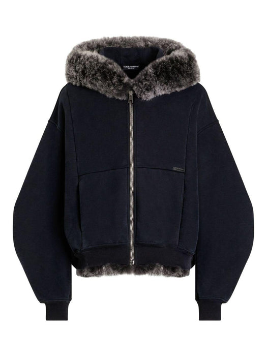 fur-trimmed zip-up hoodie G9BVOZ G7PLDN0000 DOLCE & GABBANA 