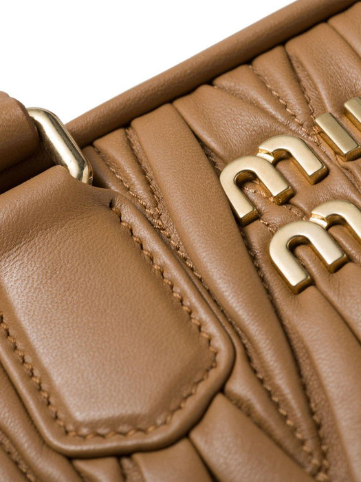 small Arcadie matelassé leather tote bag 5BB123 V YON AN88F098L MIU MIU 