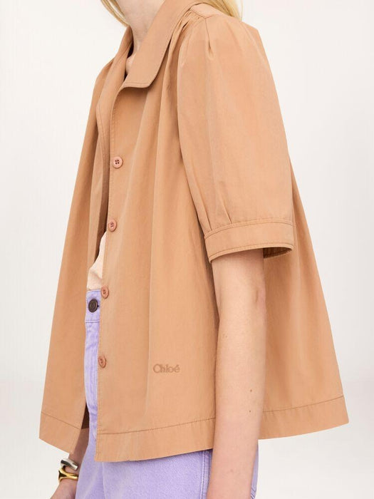 Short-sleeve shirt in cotton poplin 26UHT89144 26U CHLOÉ 