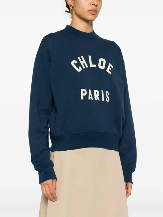 mock-neck logo-patch sweatshirt 24AJH12192 4C6 CHLOÉ 