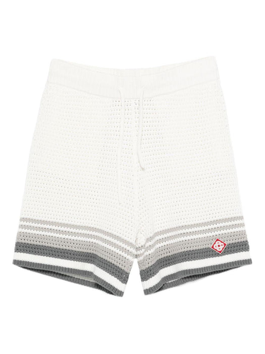 crochet striped shorts M-SP26-KW-934-01 WHITE/GREY CASABLANCA 