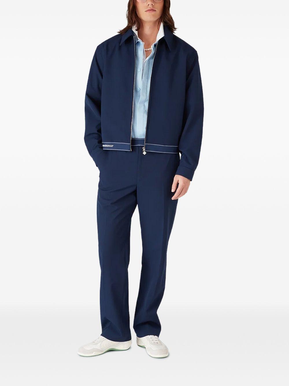 logo-trim shirt jacket M-SP26-JK-442-01 NAVY CASABLANCA 