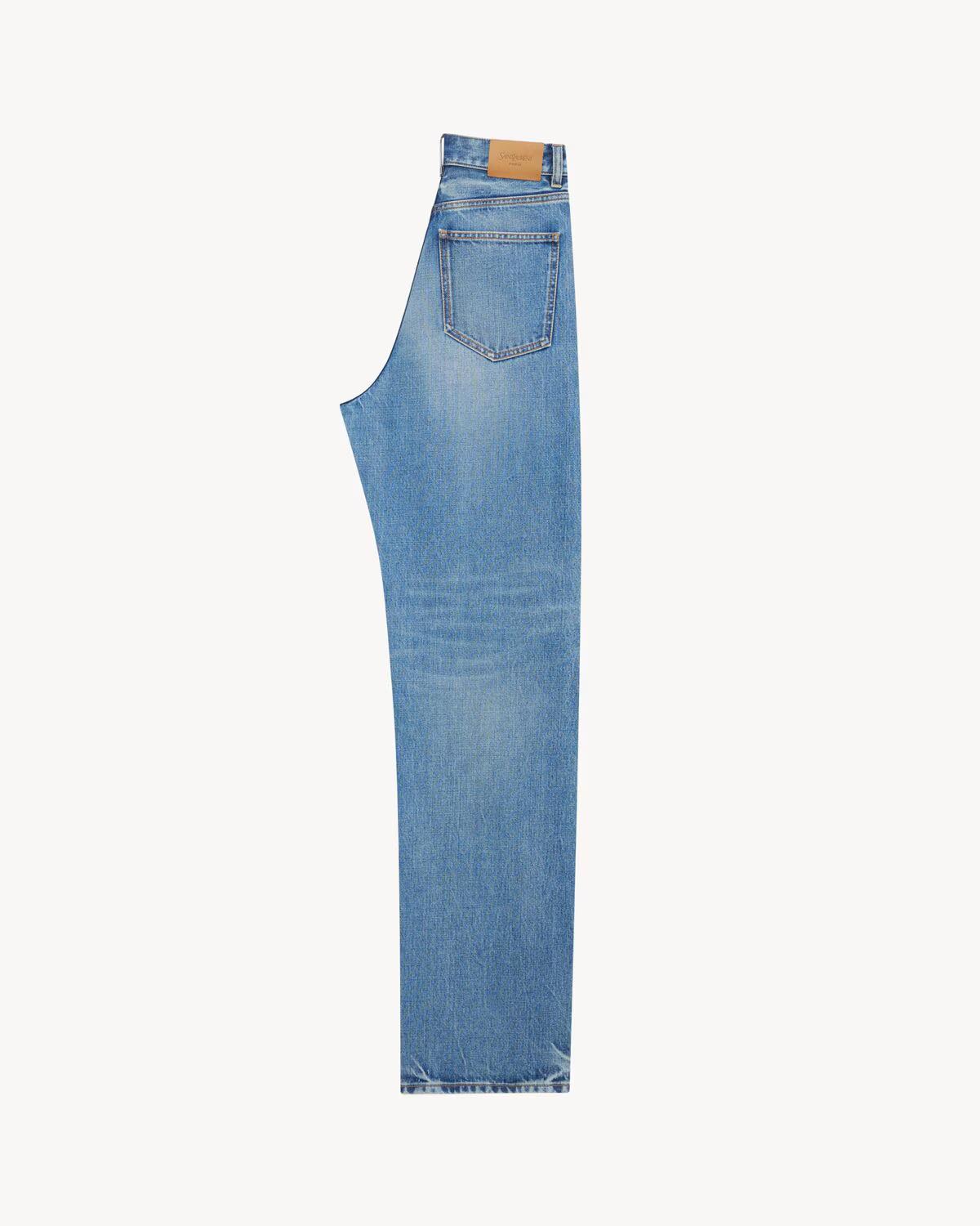 v-waist long baggy jeans in 50's blue<BR/><BR/><BR/><BR/><BR/><BR/><BR/><BR/><BR/><BR/><BR/><BR/><BR/><BR/> 834135 Y28EA4093 SAINT LAURENT 