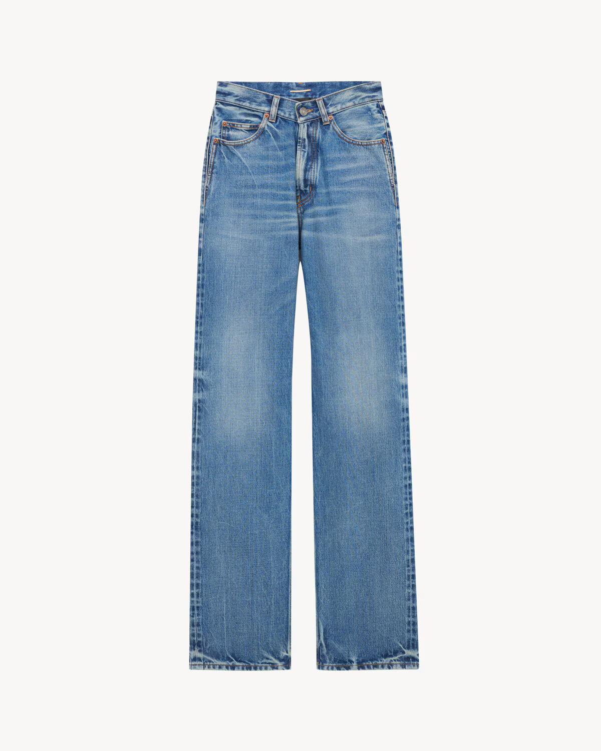 v-waist long baggy jeans in 50's blue<BR/><BR/><BR/><BR/><BR/><BR/><BR/><BR/><BR/><BR/><BR/><BR/><BR/><BR/> 834135 Y28EA4093 SAINT LAURENT 