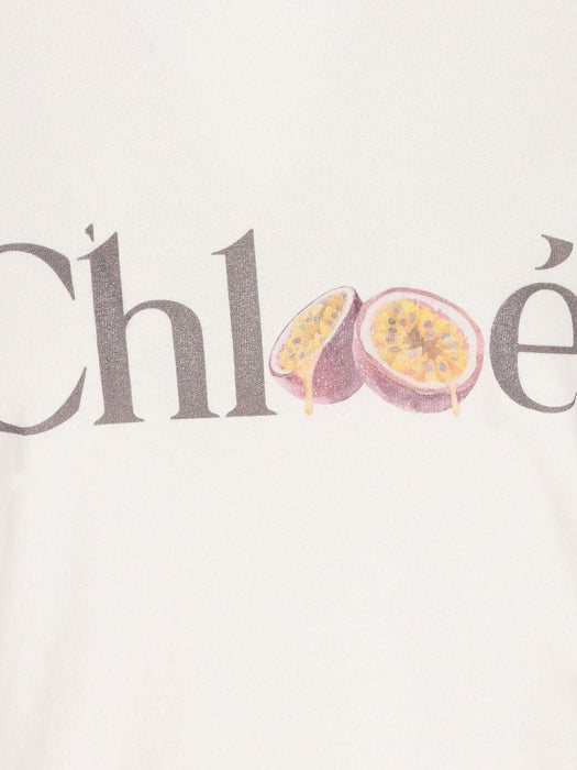 logo-print t-shirt 26SJH08197 101 CHLOÉ 