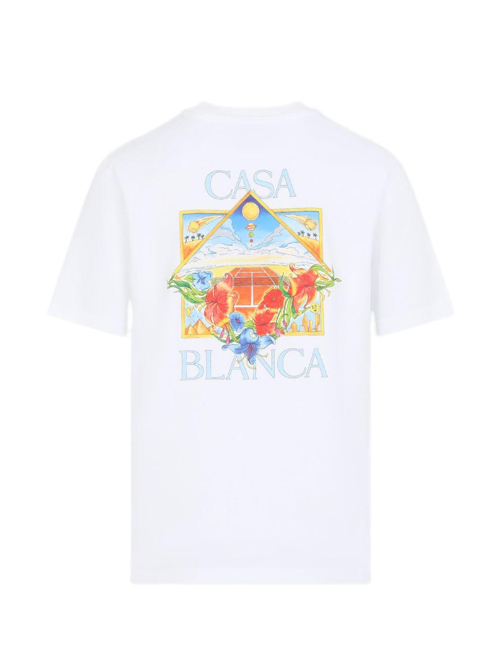 floral-print T-shirt M-SS26-JTS-001-13 FLOWER COURT ICON CASABLANCA 