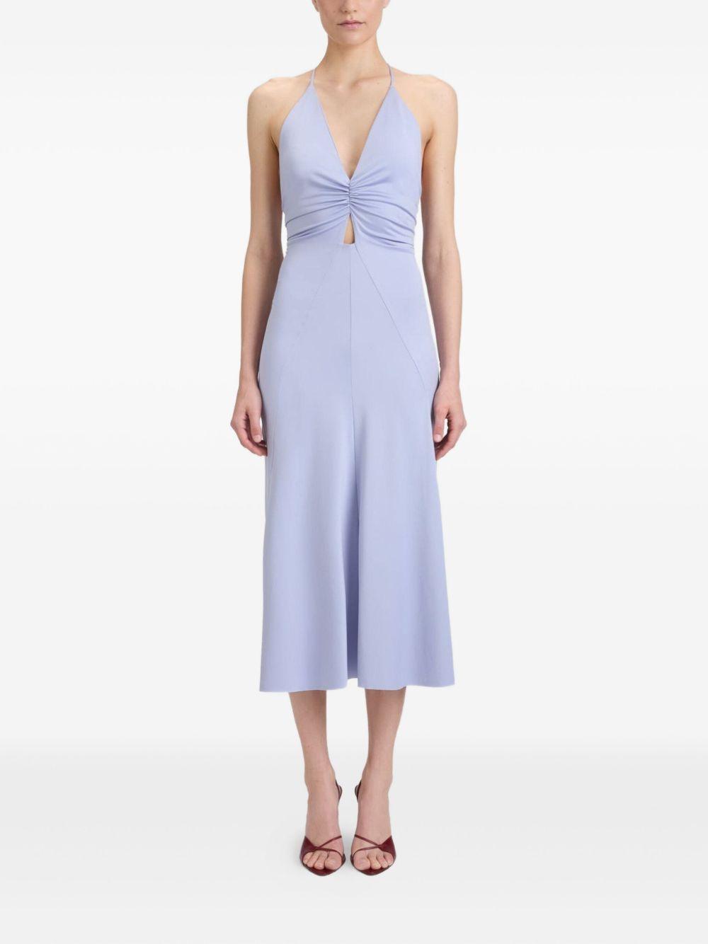 V-neck ruched midi dress 1325JDR006584A 9459 VICTORIA BECKHAM 