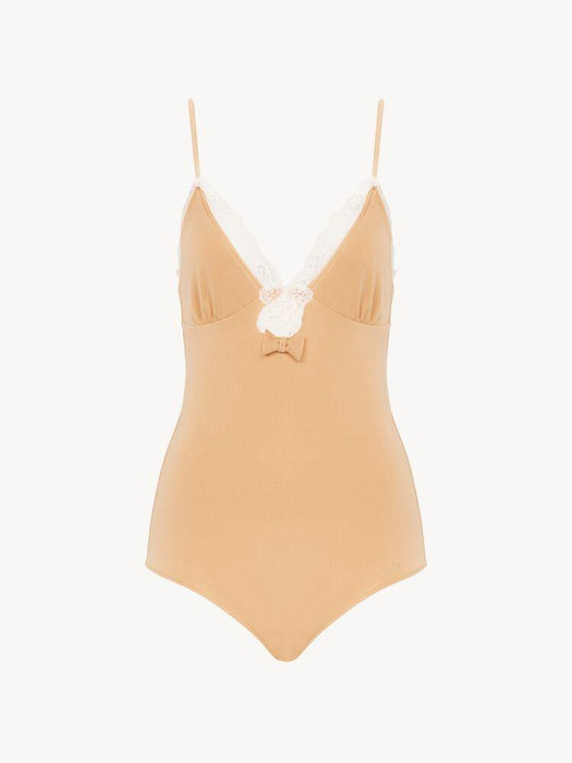 Lace-trimmed ruched bodysuit 26UBD34989 277 CHLOÉ 