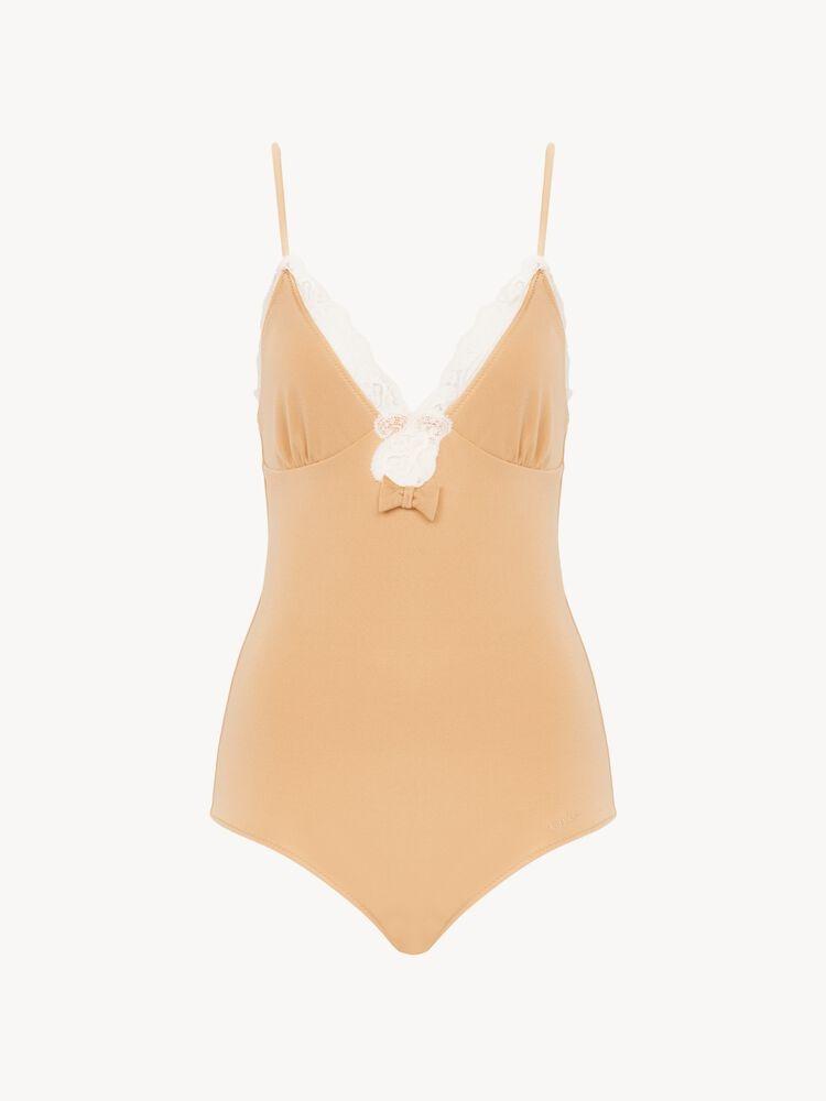 Lace-trimmed ruched bodysuit 26UBD34989 277 CHLOÉ 