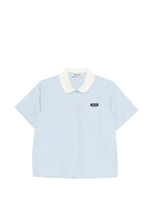 scalloped-collar short-sleeve shirt MK2020 S OOO 10IVF0013 MIU MIU 