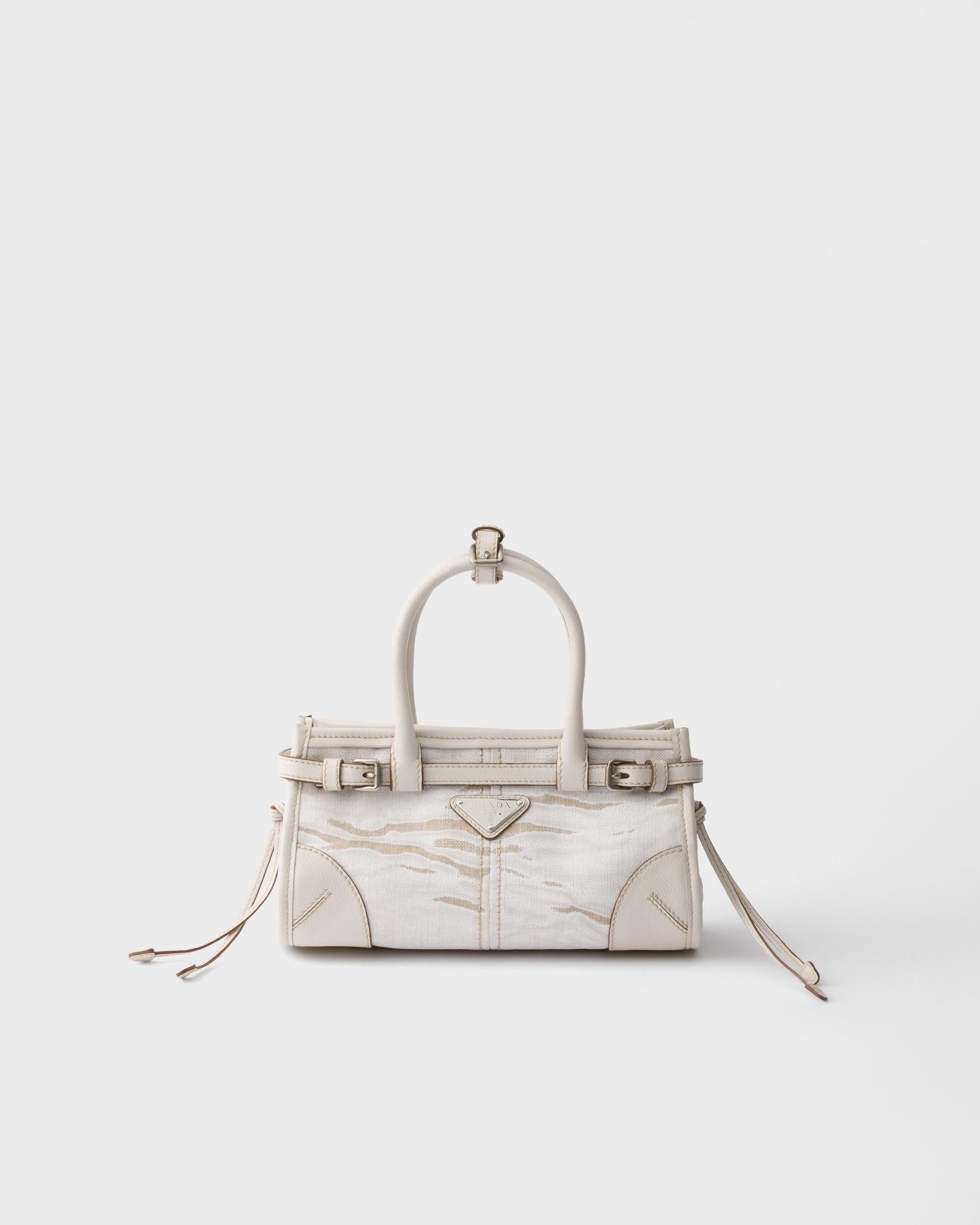 Bonnie small printed linen handbag 1BA486 V OFO 2FPTF0009 PRADA 