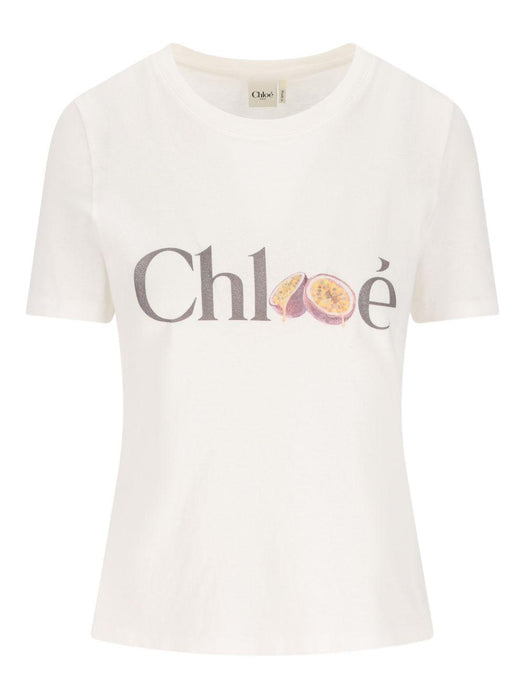 logo-print t-shirt 26SJH08197 101 CHLOÉ 