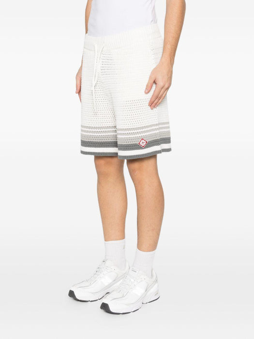 crochet striped shorts M-SP26-KW-934-01 WHITE/GREY CASABLANCA 
