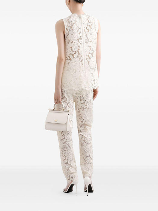 lace-detailing top<BR/><BR/> F73G9T HLM7LW0001 DOLCE & GABBANA 