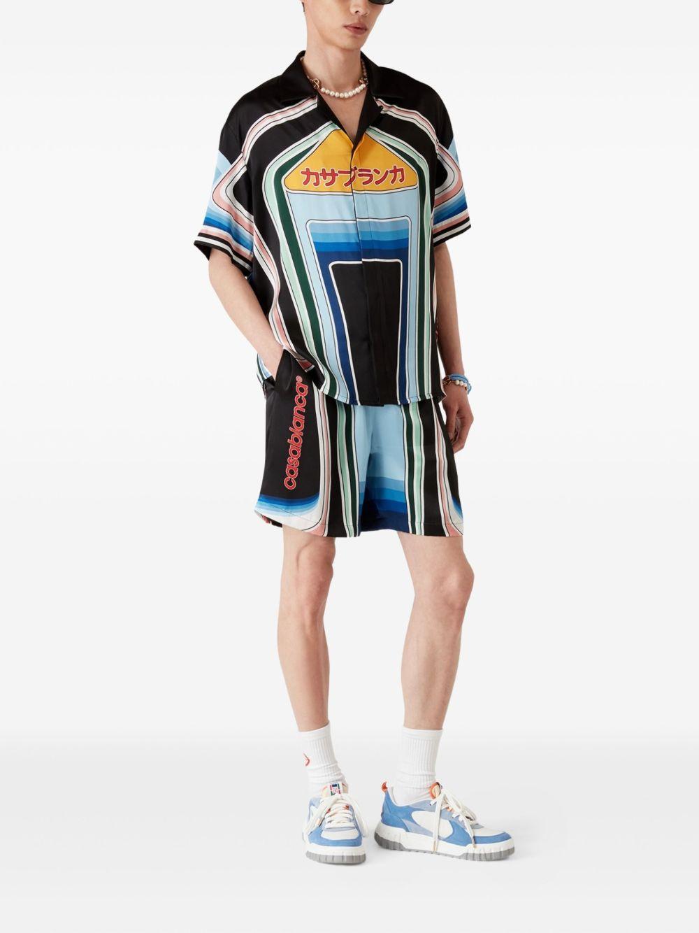 Graphic Mountain silk shorts MPF25-TR-012-05 GRAPHIC MOUNTAIN CASABLANCA 