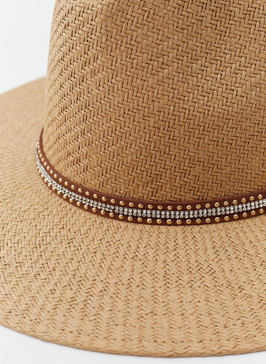 Kate Tan Stud Belt Hat KATE CR TAN/ STD BELT MELISSA ODABASH 