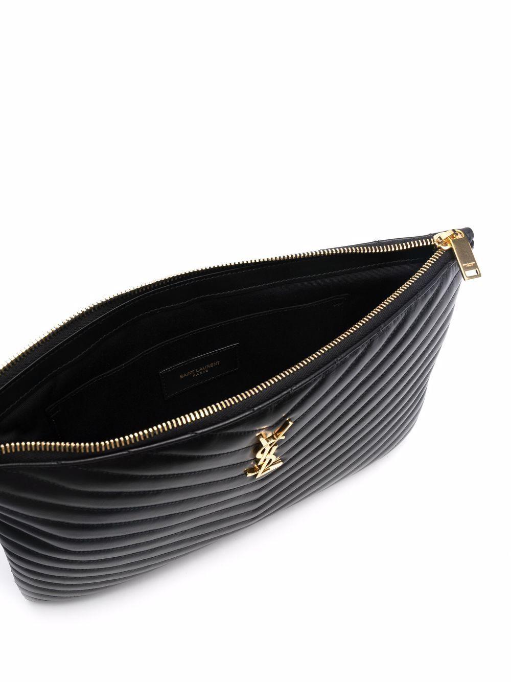 quilted monogram clutch bag<BR/><BR/><BR/> 559193 CWU011000 SAINT LAURENT 