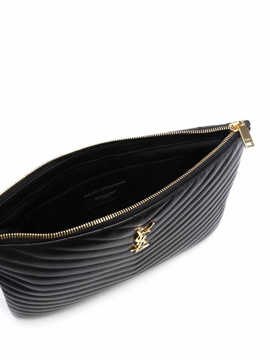 quilted monogram clutch bag<BR/><BR/><BR/> 559193 CWU011000 SAINT LAURENT 