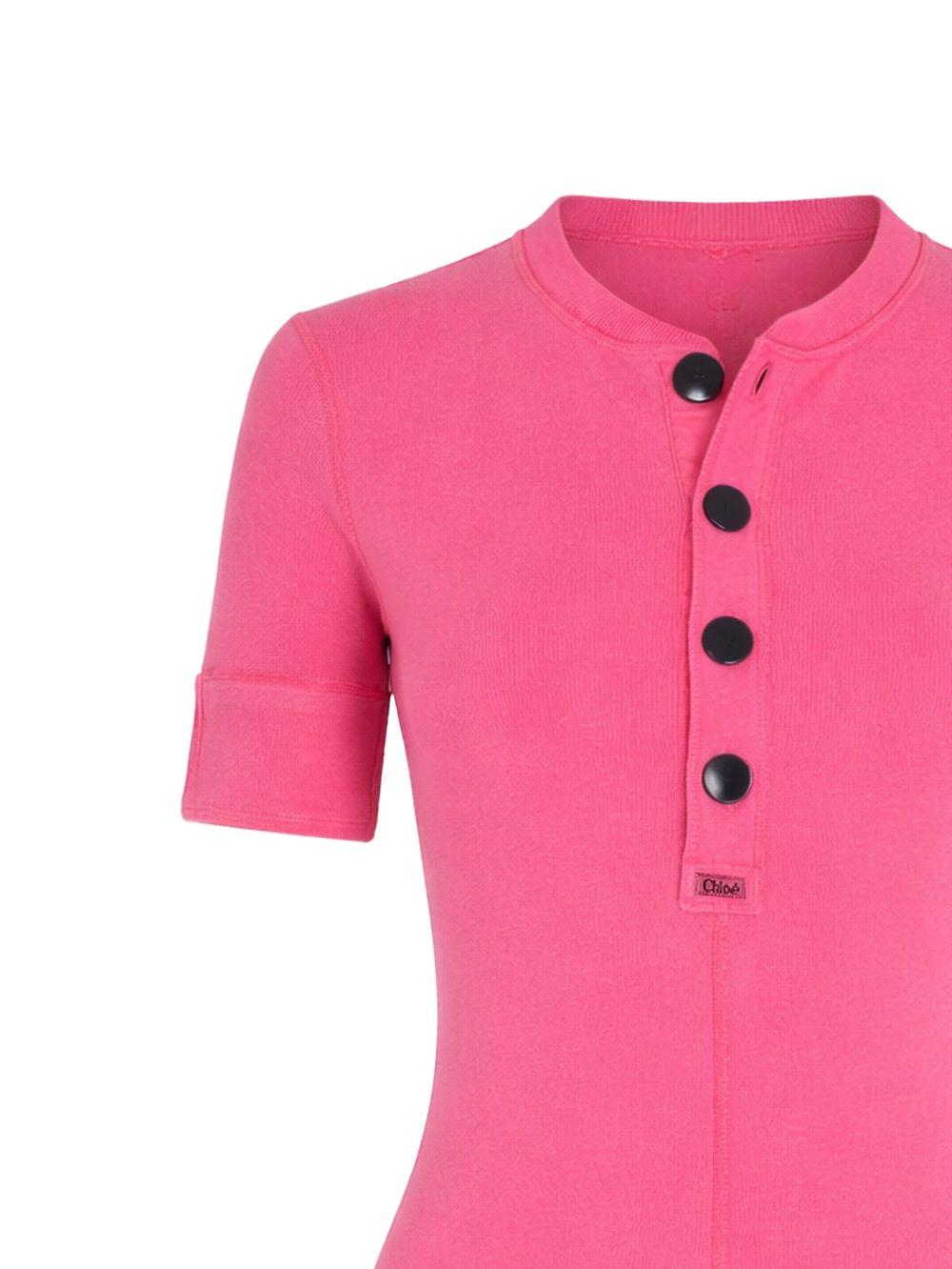 Fitted Henley ribbed-knit button-up mini dress 26UJR14089 6X9 CHLOÉ 