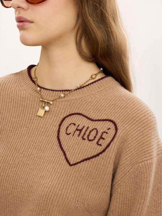 Cropped fitted logo sweater CH26AMP41710 218 CHLOÉ 